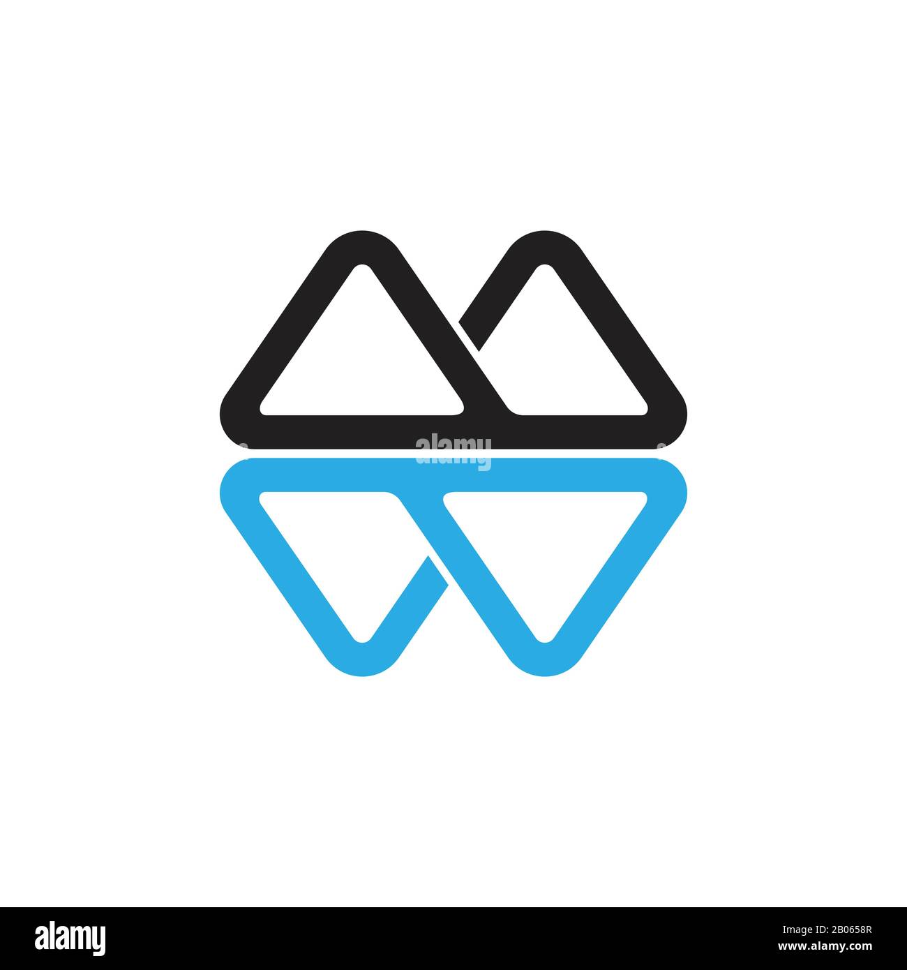 simple letter mw geometric triangle line mountain logo vector Stock Vector