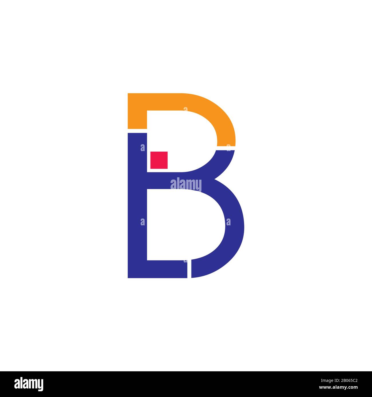 abstract letter br rb geometric line logo vector Stock Vector