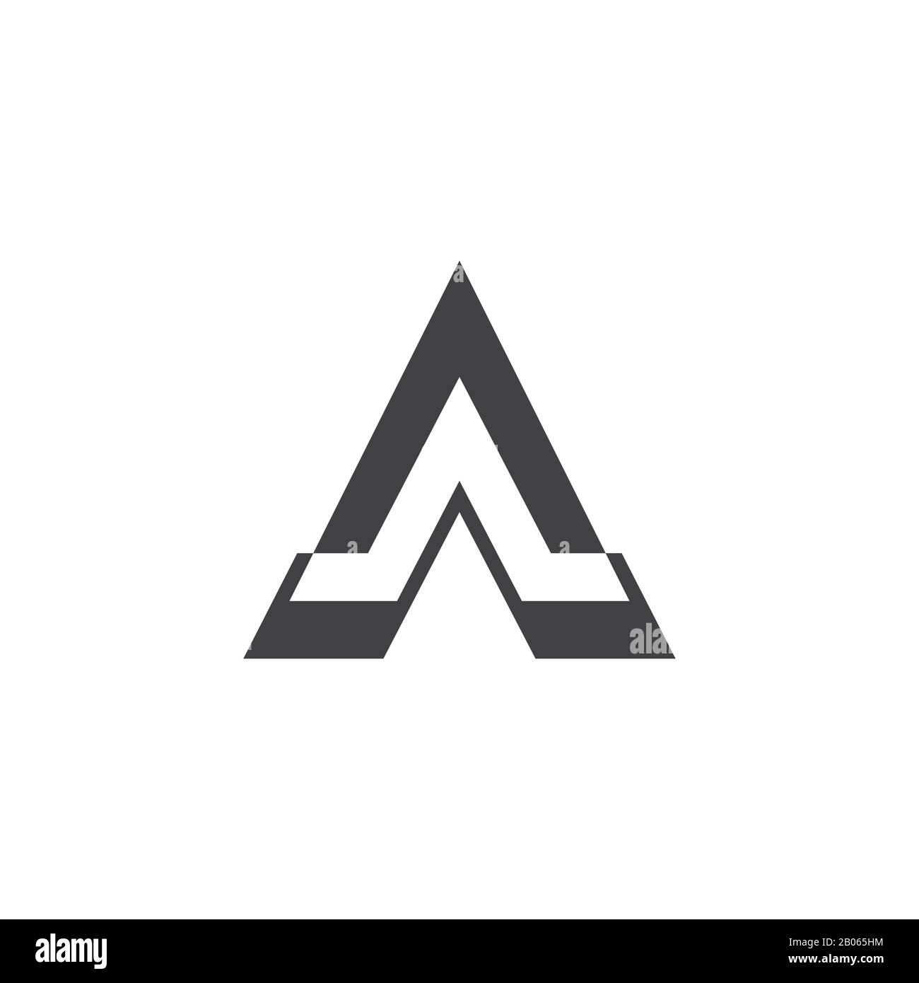 triangle arrow pyramid geometric logo vector Stock Vector