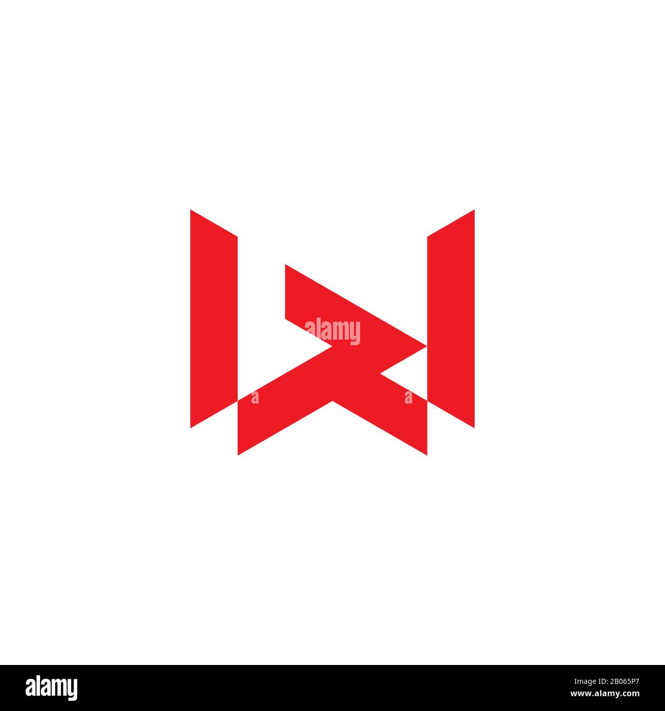 letter bw simple geometric line logo vector Stock Vector