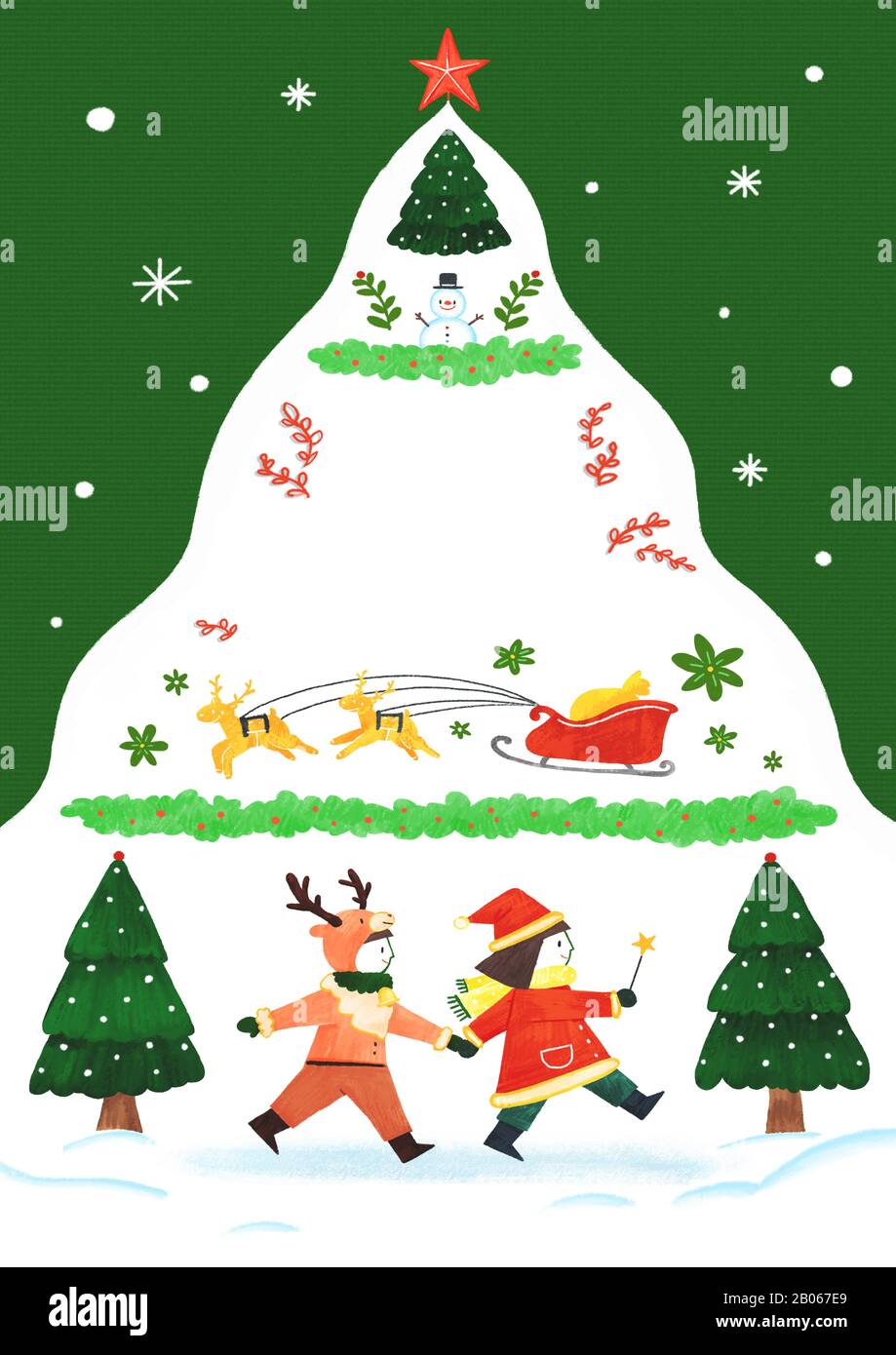Merry Christmas greeting card template illustration 009 Stock Vector ...