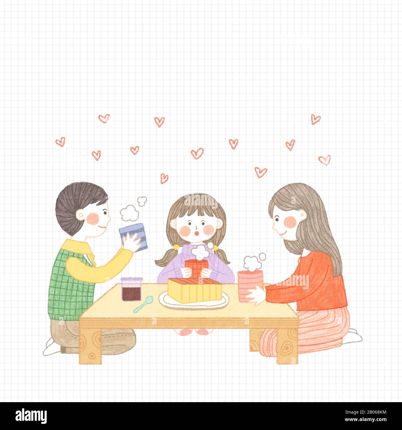 Happy time of family in winter illustration 004 Stock Vector