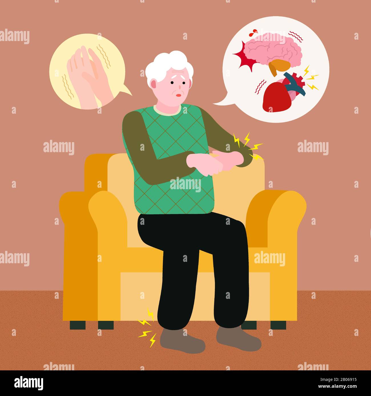 Geriatric patient, healthcare for seniors concept illustration 009 Stock Vector