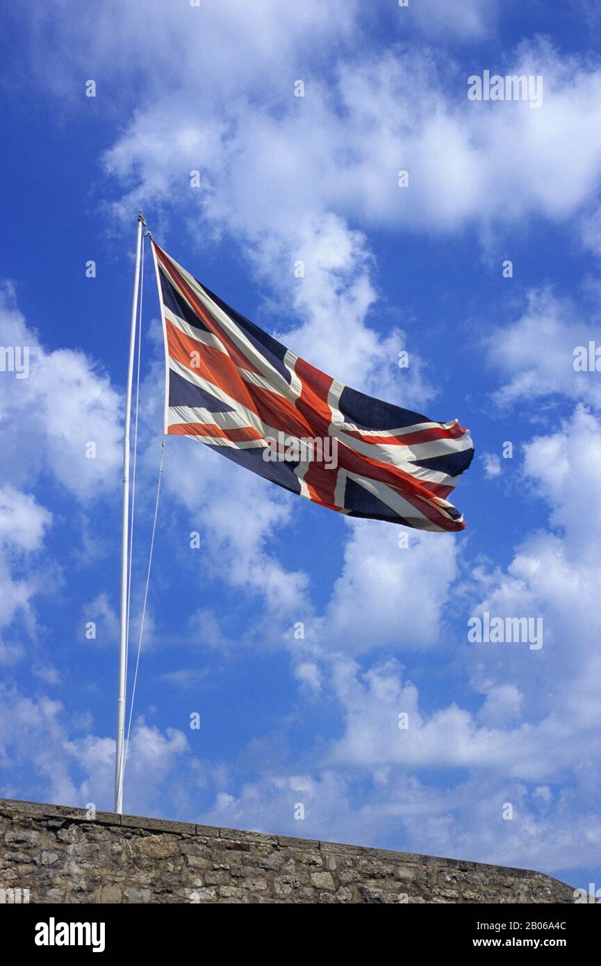 CANADA ONTARIO NIAGARA FALLS, OLD FORT ERIE, UNION JACK, BRITISH FLAG Stock Photo