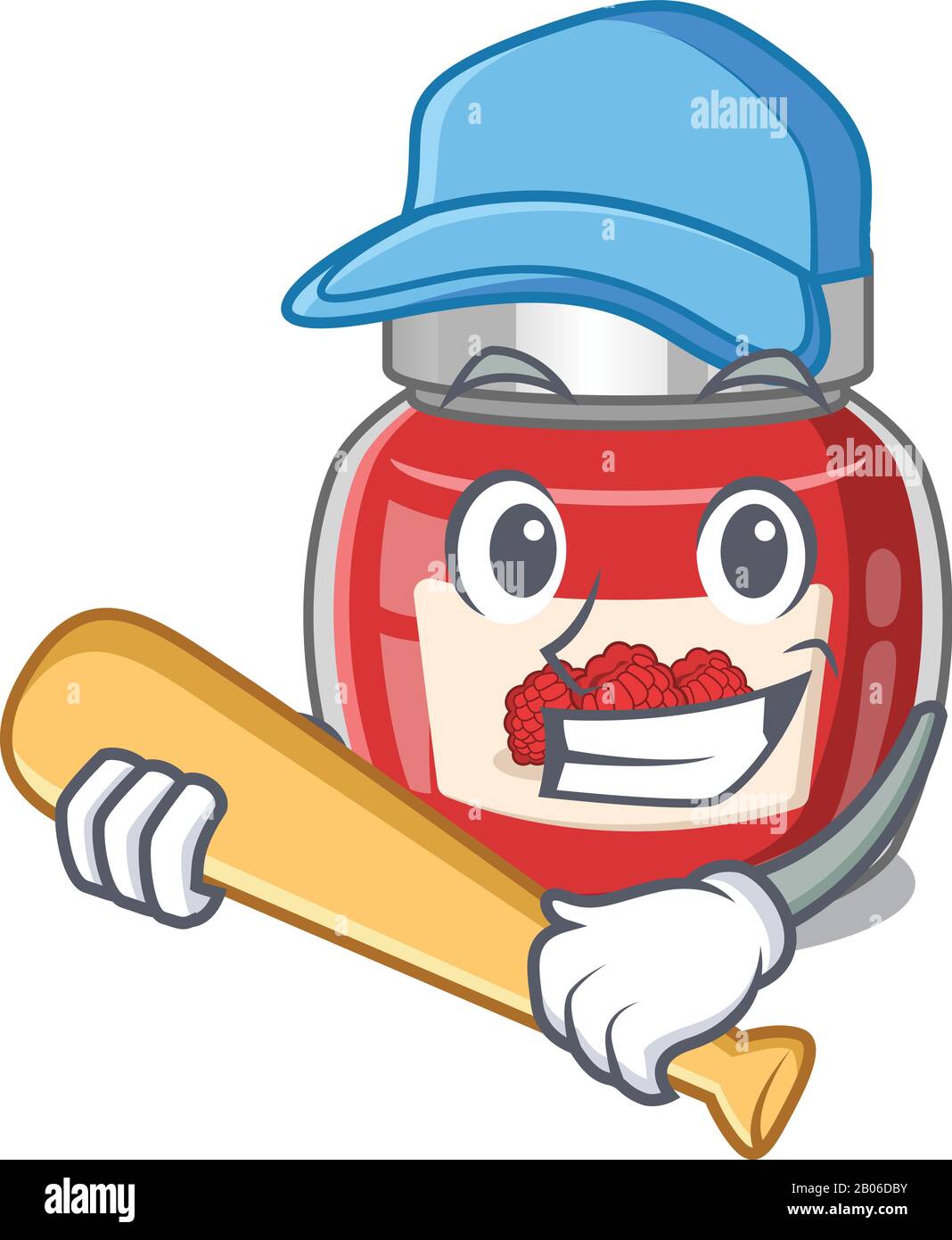 Baseball Raspberry Smiley Funny raspberry jam a mascot design with baseball Stock Vector ...