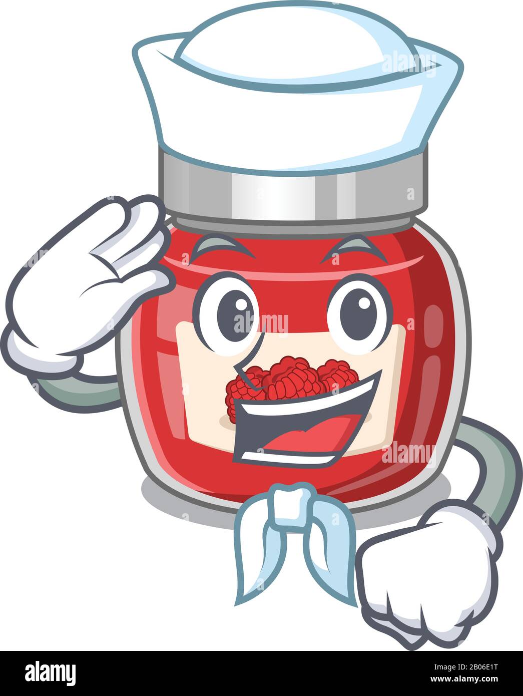 Raspberry jam cartoon concept Sailor wearing hat Stock Vector Image