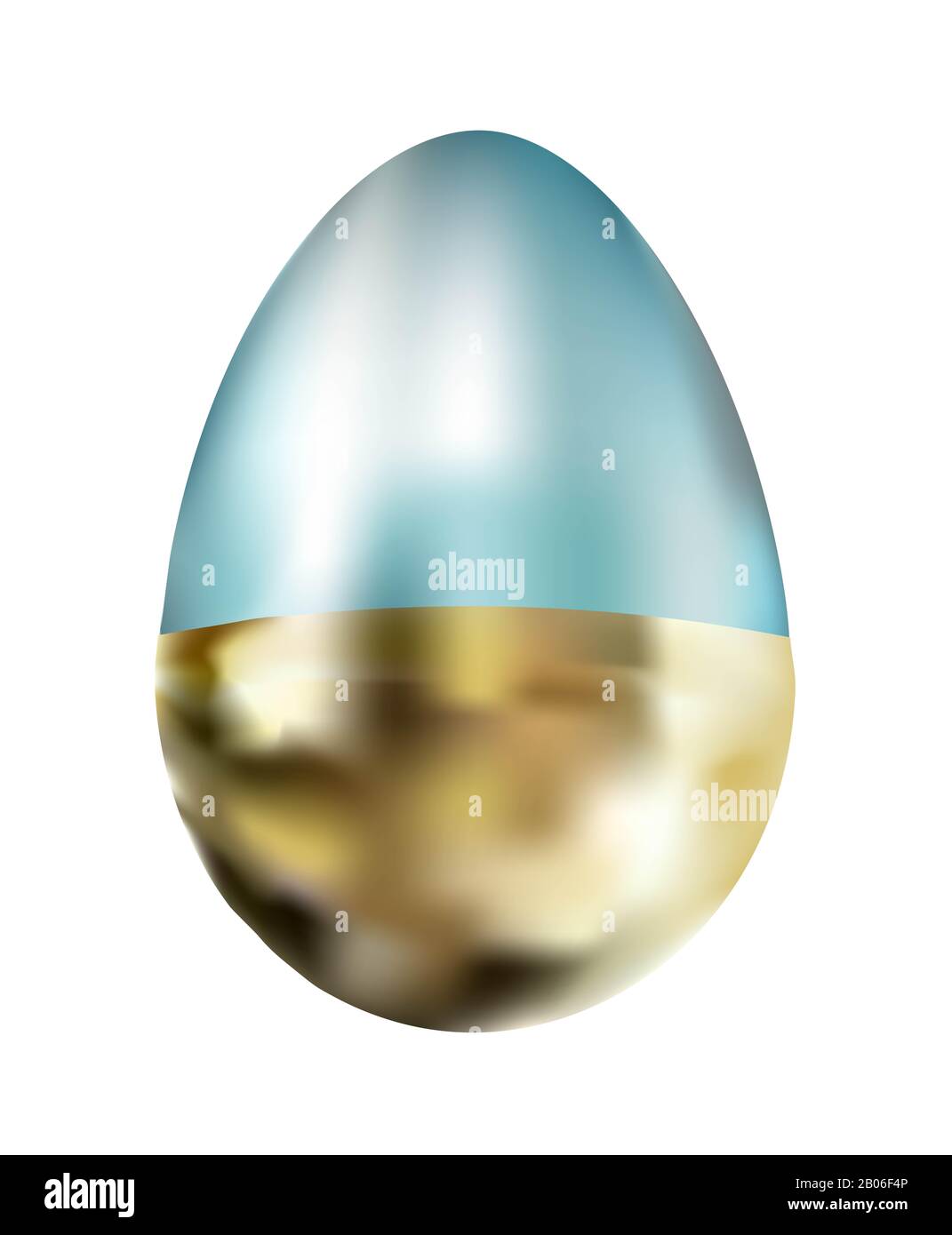 REALISTIC EASTERN EGG ON A WHITE BACKGROUND ISOLATED. illustration easter element. GOLDEN EGG. Stock Photo