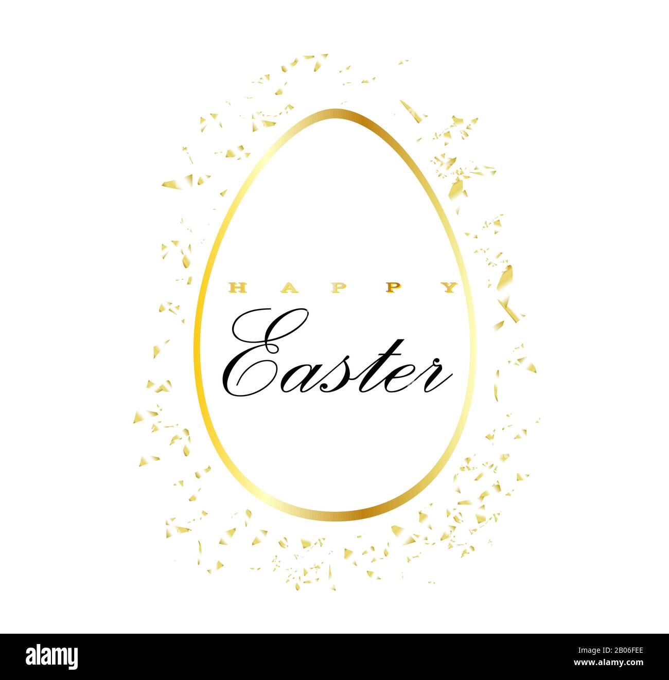 REALISTIC EASTERN EGG ON A WHITE BACKGROUND ISOLATED. illustration easter element. GOLDEN EGG. Stock Photo