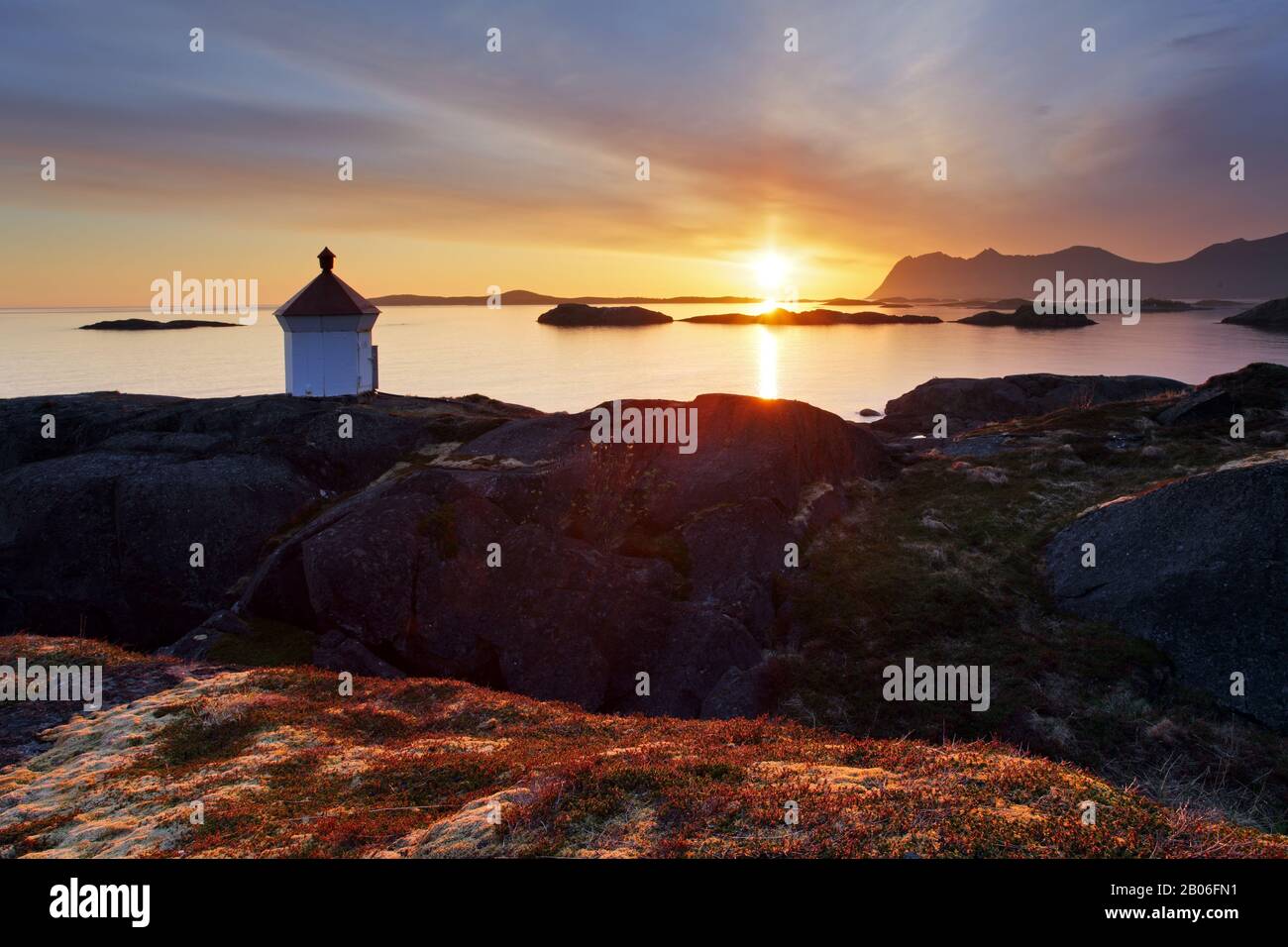 Sunset in Norwegian coast,Senja Stock Photo - Alamy