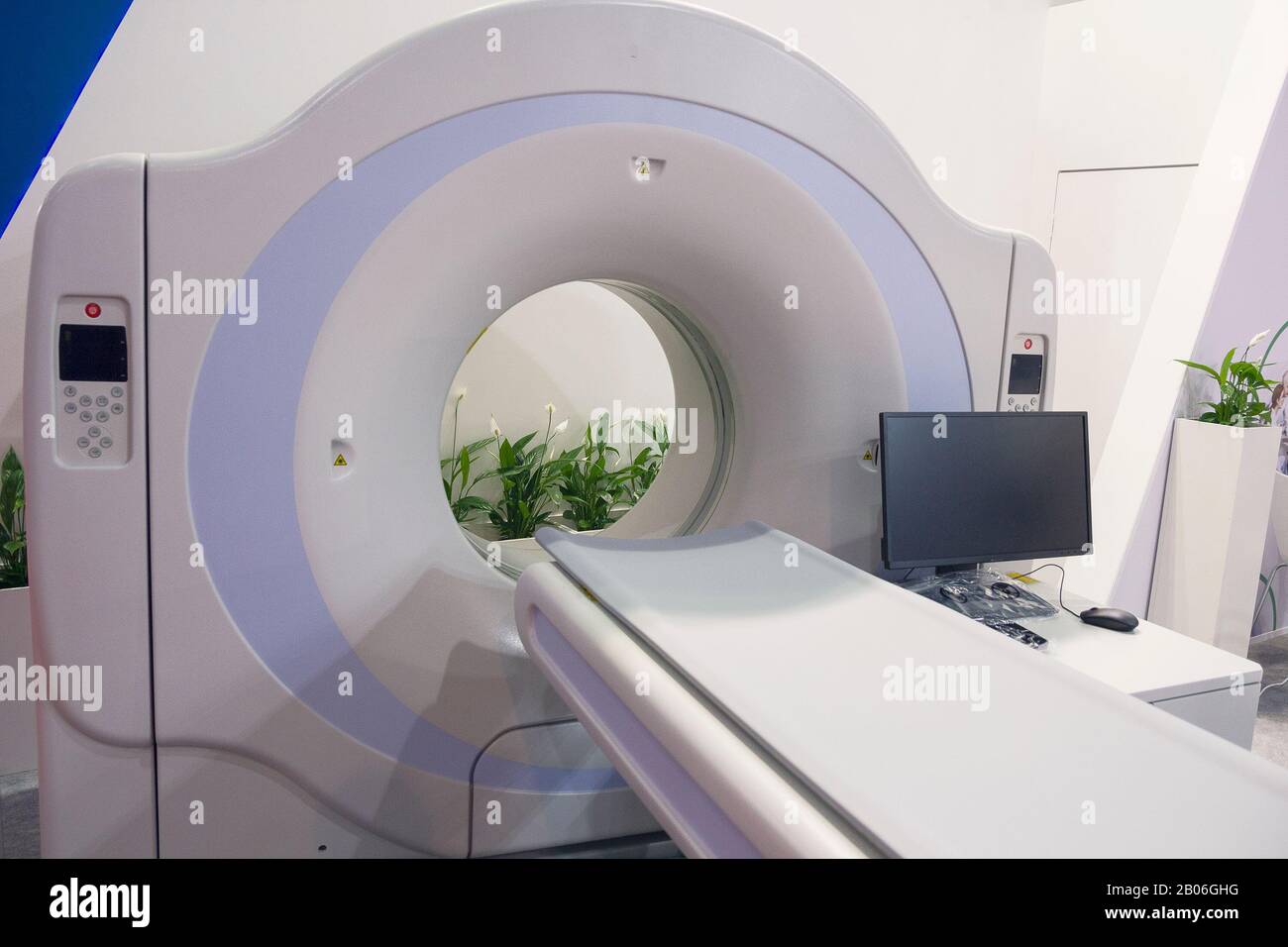CT (computed tomography) scanner in an oncology hospital. Medical equipment Stock Photo