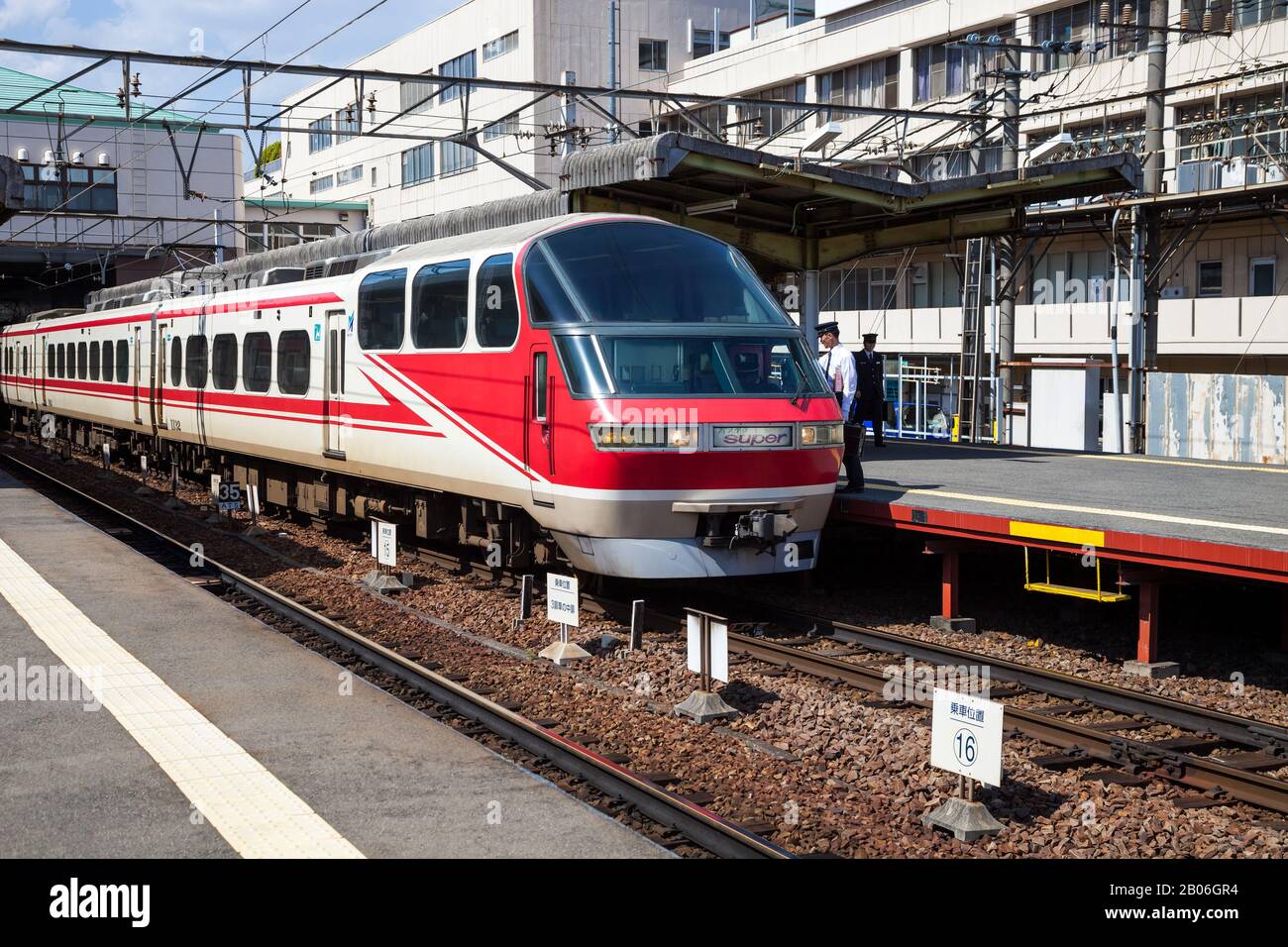 NAGOYA, JAPAN - MAY 04, 2016: Meitetsu Limited Express travels on 