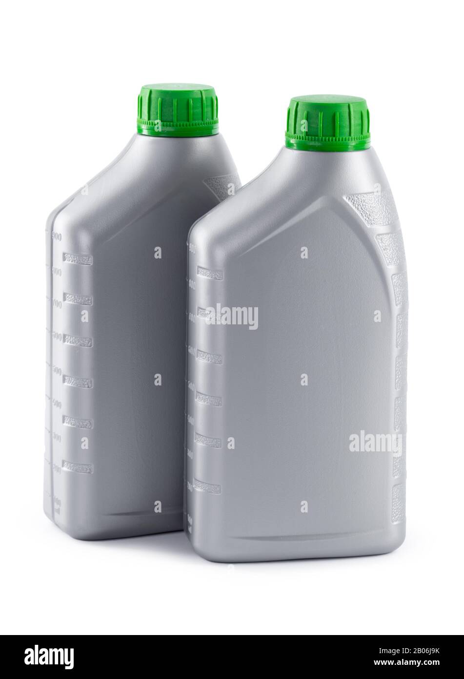 Plastic bottles from automobile oils isolated on a white background