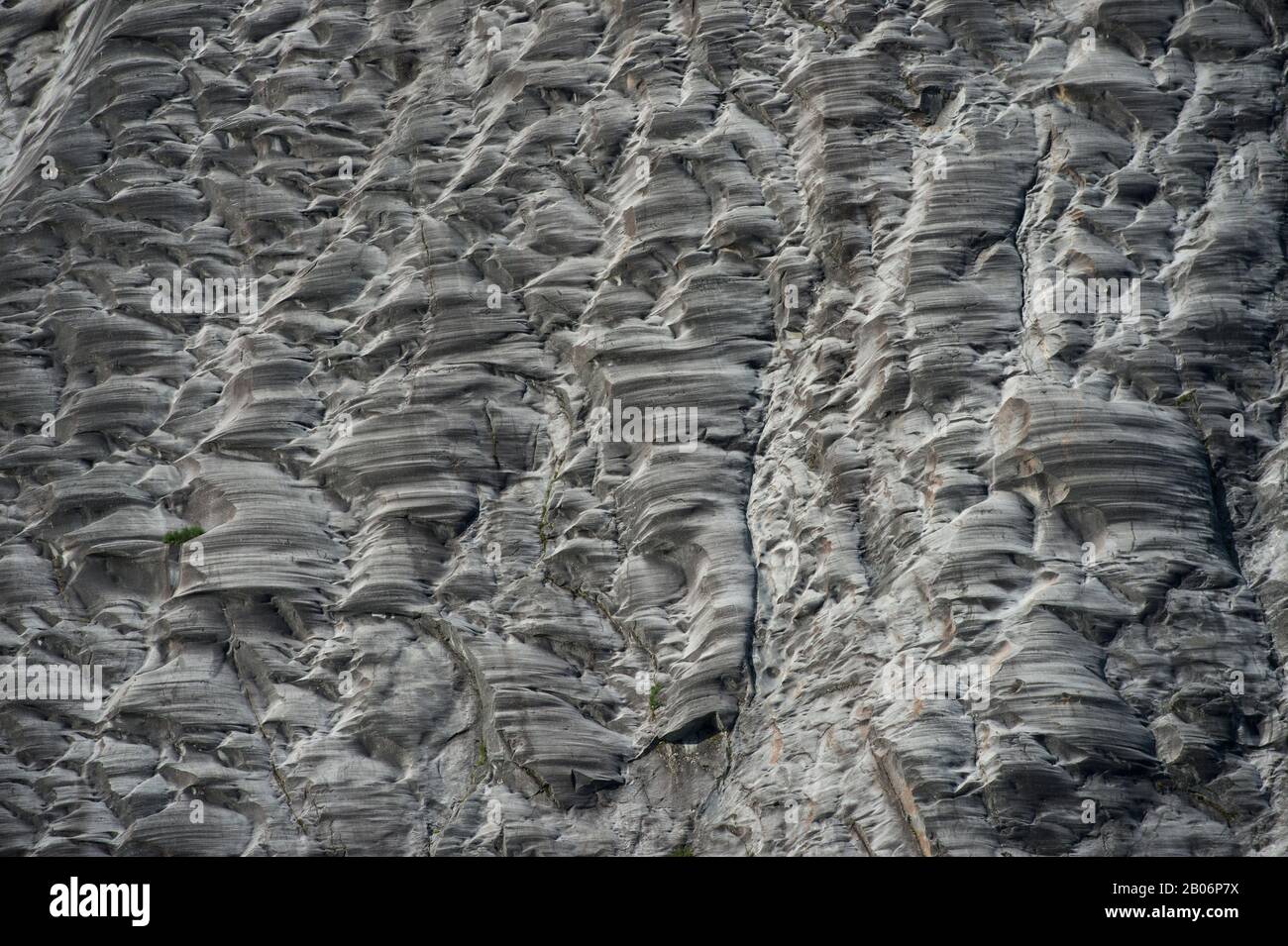 Fjord wall near Dawes Glacier with chatter marks, a series of marks