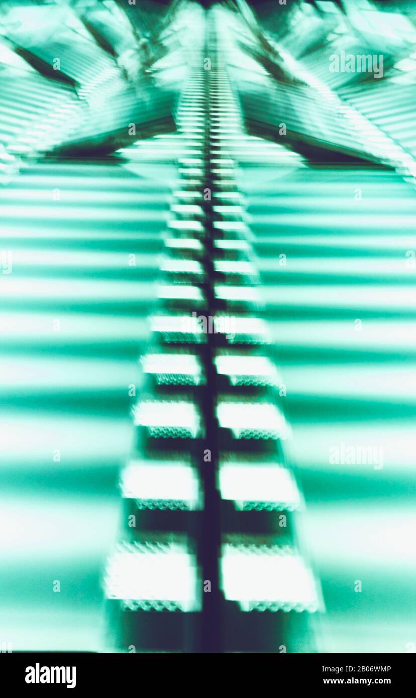 Motion blurred green abstract futuristic background. Stock Photo