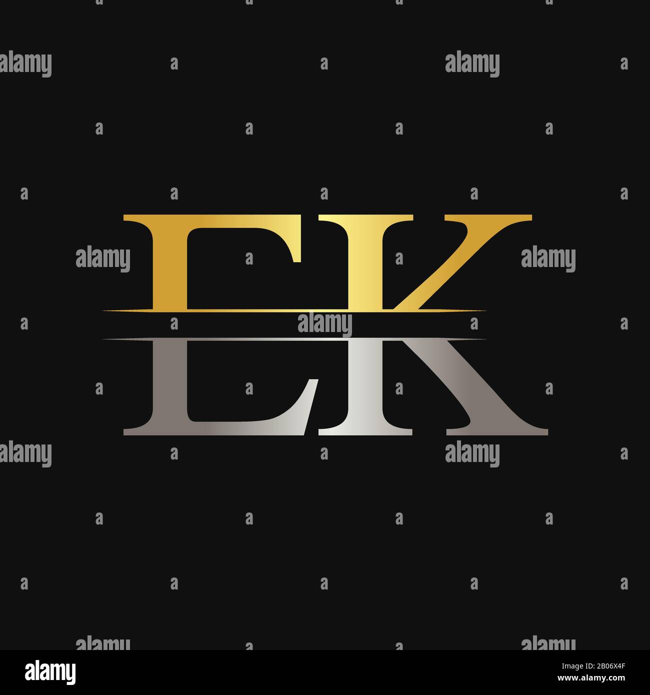 Initial EK Letter Linked Logo Business Vector Template. Creative Letter EK Logo Design Stock