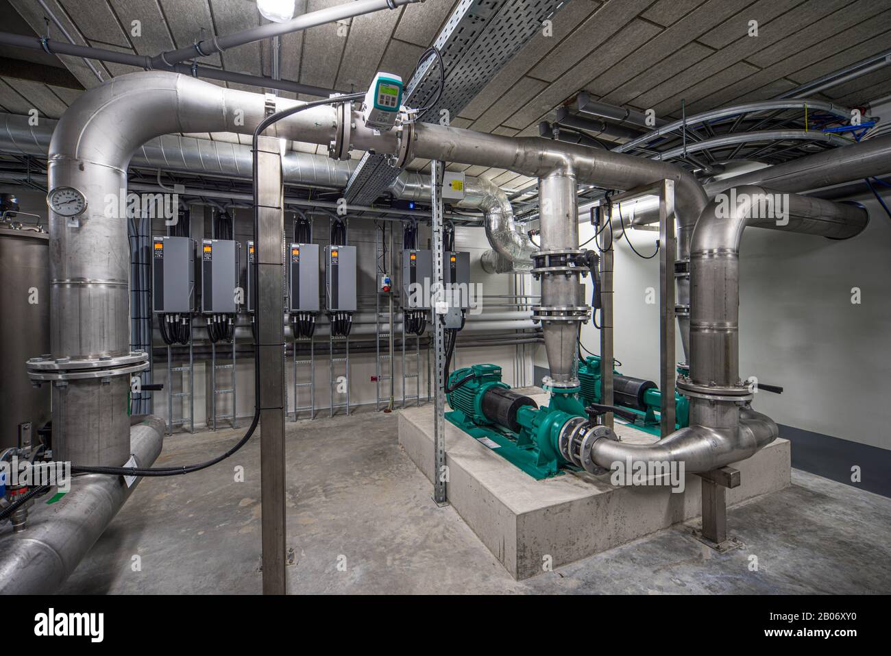 Boiler room equipment for heating system. Singlestage, lowpressure