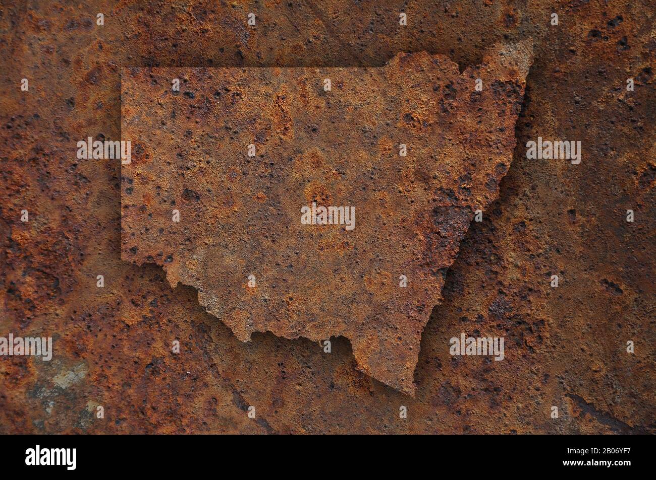 Map of New South Wales on rusty metal Stock Photo - Alamy