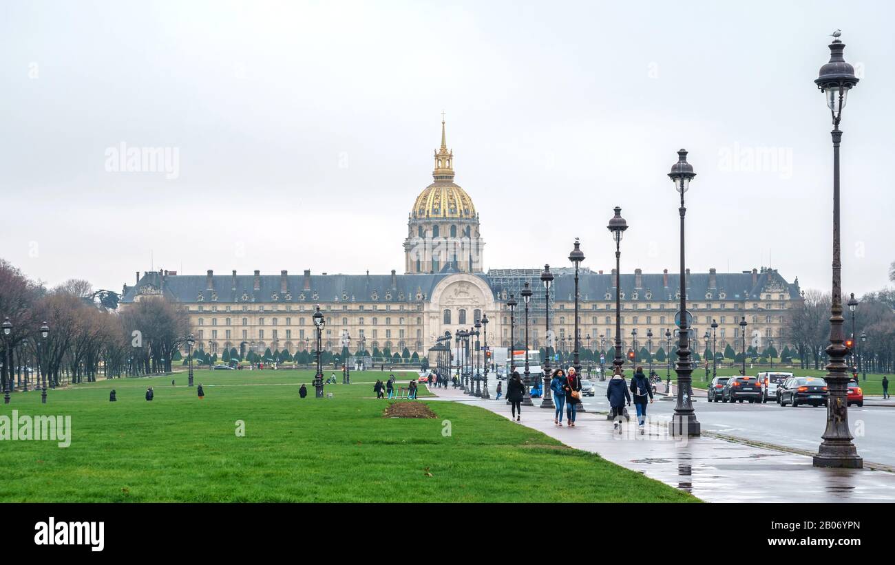 Paris, France - January 20, 2019: The National Residence of the Invalids Stock Photo