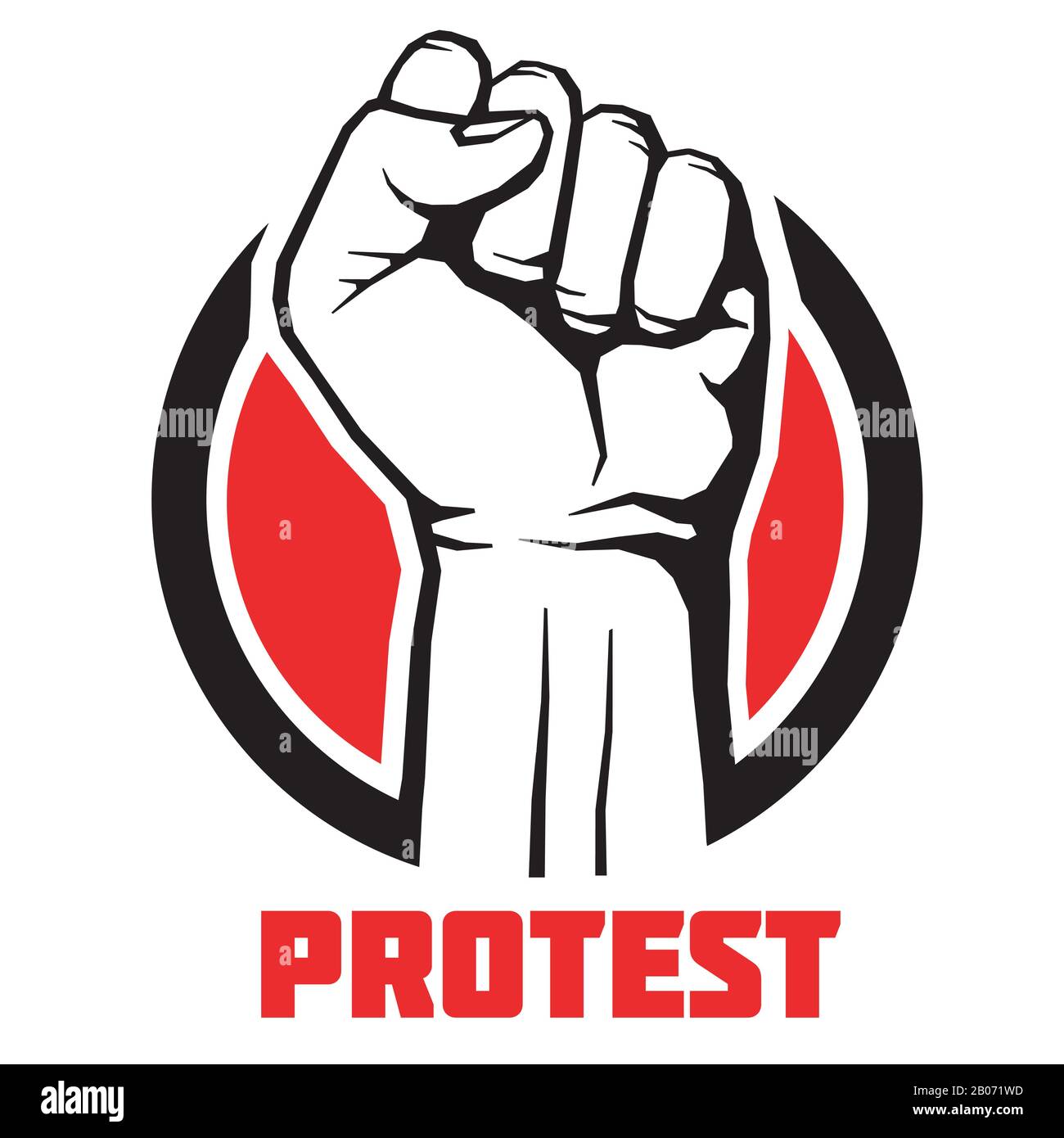 Protest, rebel vector revolution art poster background. Symbol fist for revolution and strike illustration Stock Vector