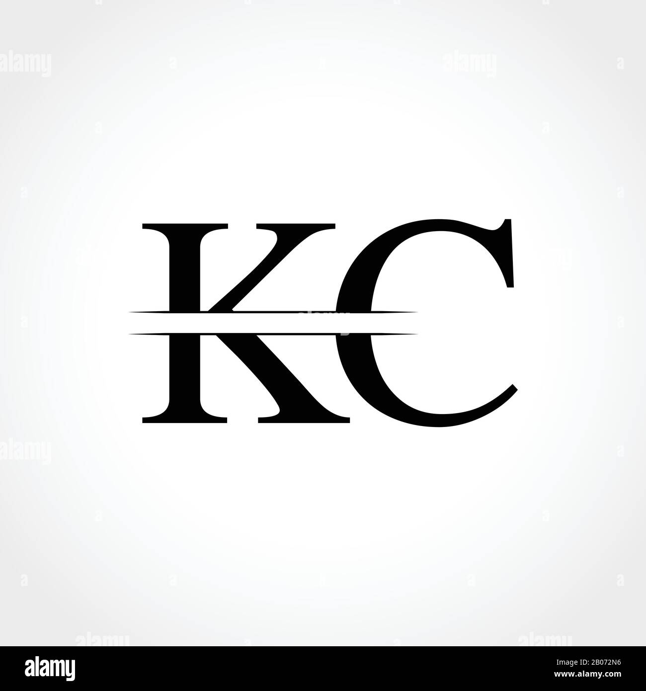 Initial KC letter Logo Design vector Illustration. Abstract Letter