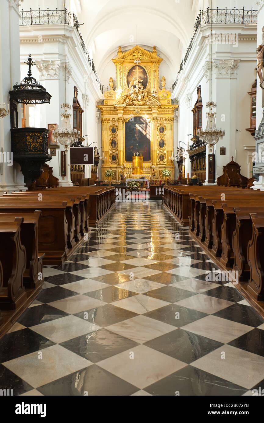 Catholic Church interior Warsaw Poland Stock Photo