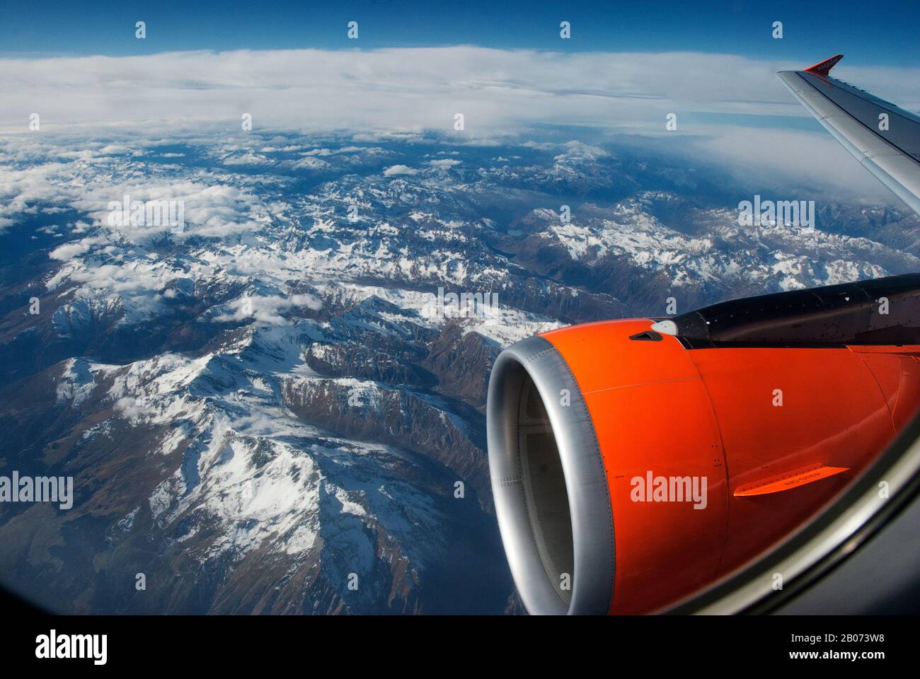 Snow capped European alps as viewed from plane Stock Photo - Alamy
