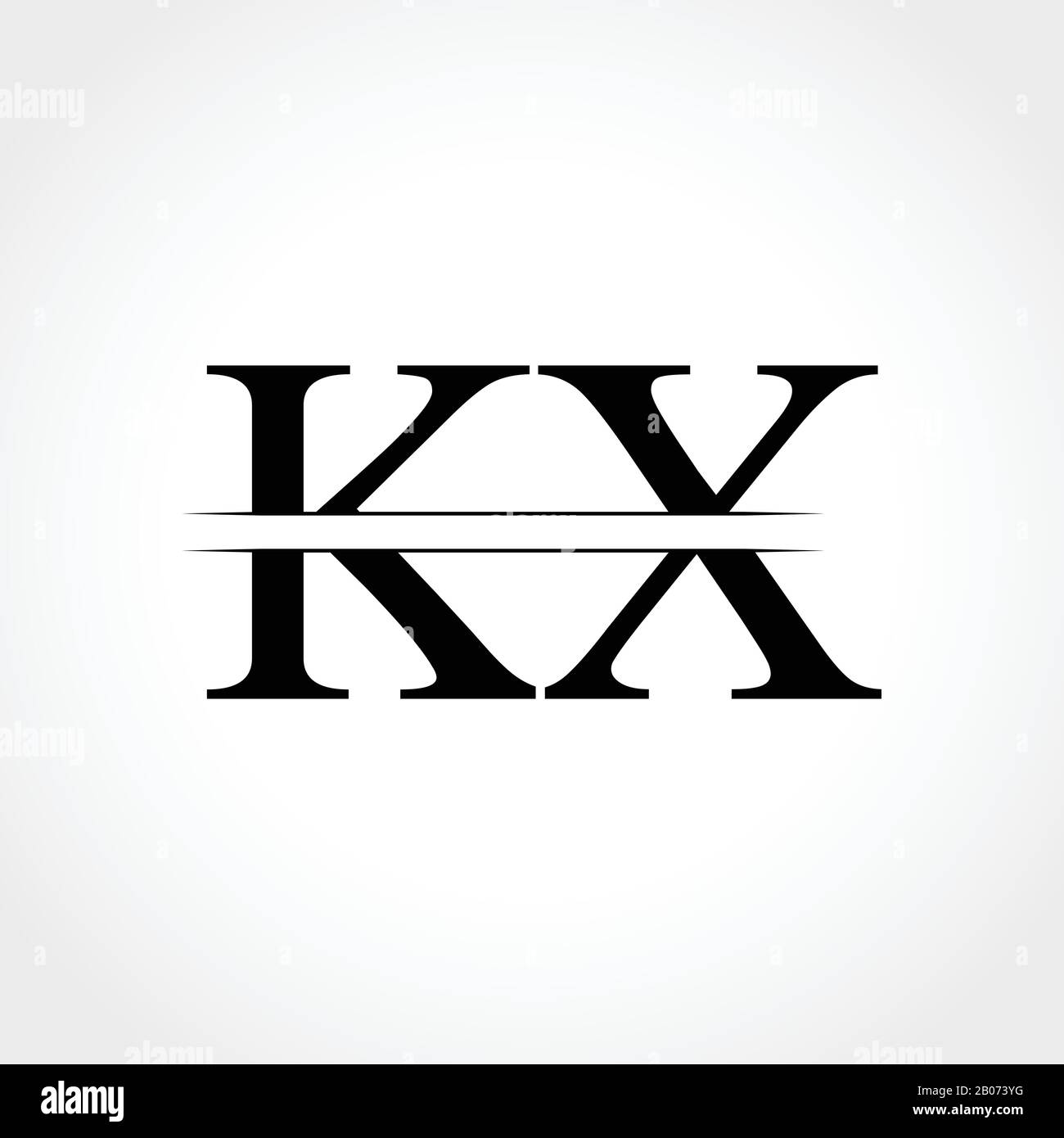 Initial KX letter Logo Design vector Illustration. Abstract Letter KX