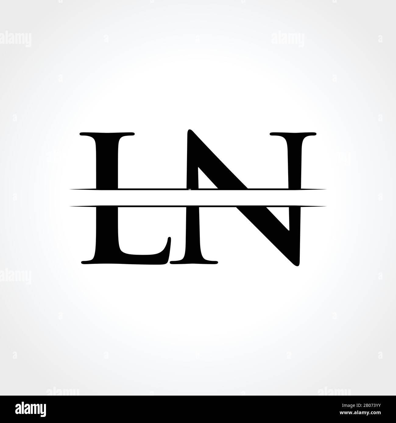 Initial LN letter Logo Design vector Template. Abstract Black Letter LN logo Design Stock Vector