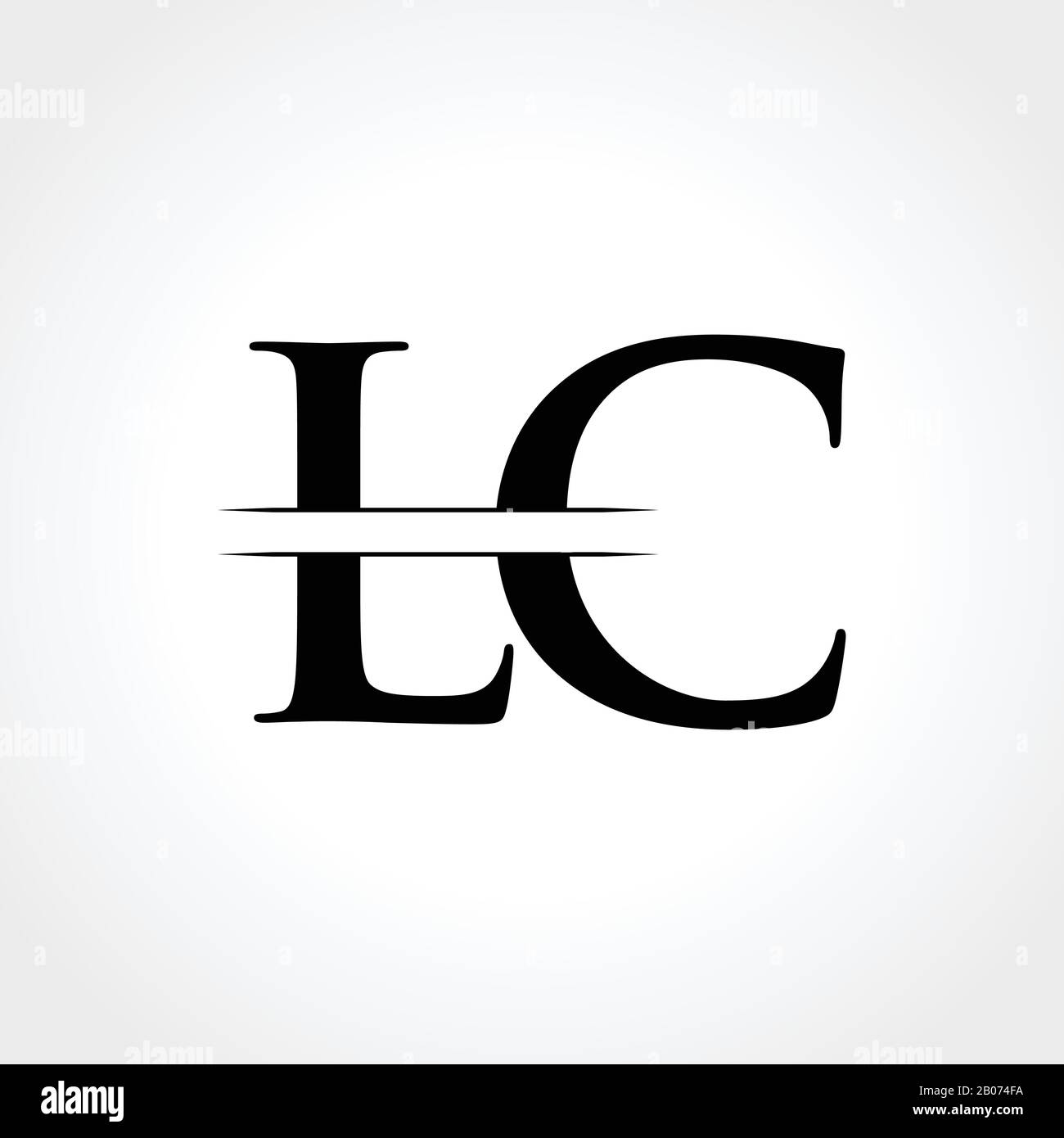 Initial LC letter Logo Design vector Template. Abstract Black Letter LC logo Design Stock Vector