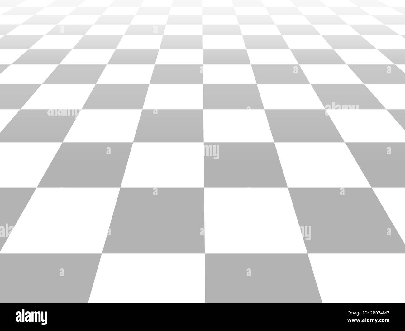 Floor with tiles, perspective grid vector. Background template with squares white and gray color illustration Stock Vector