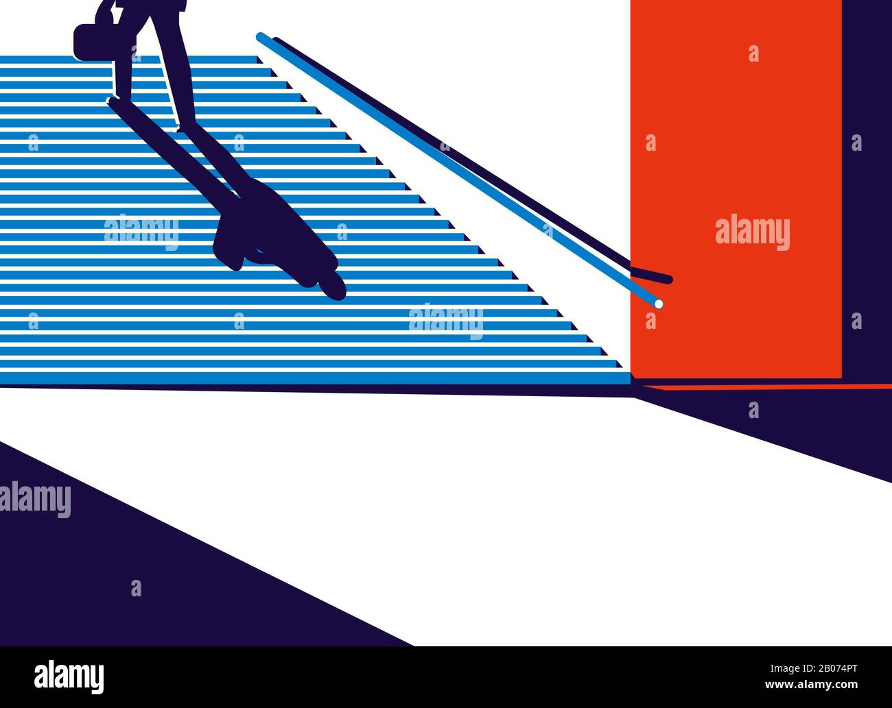 A person climbs the stairs from the subway  Stock Vector