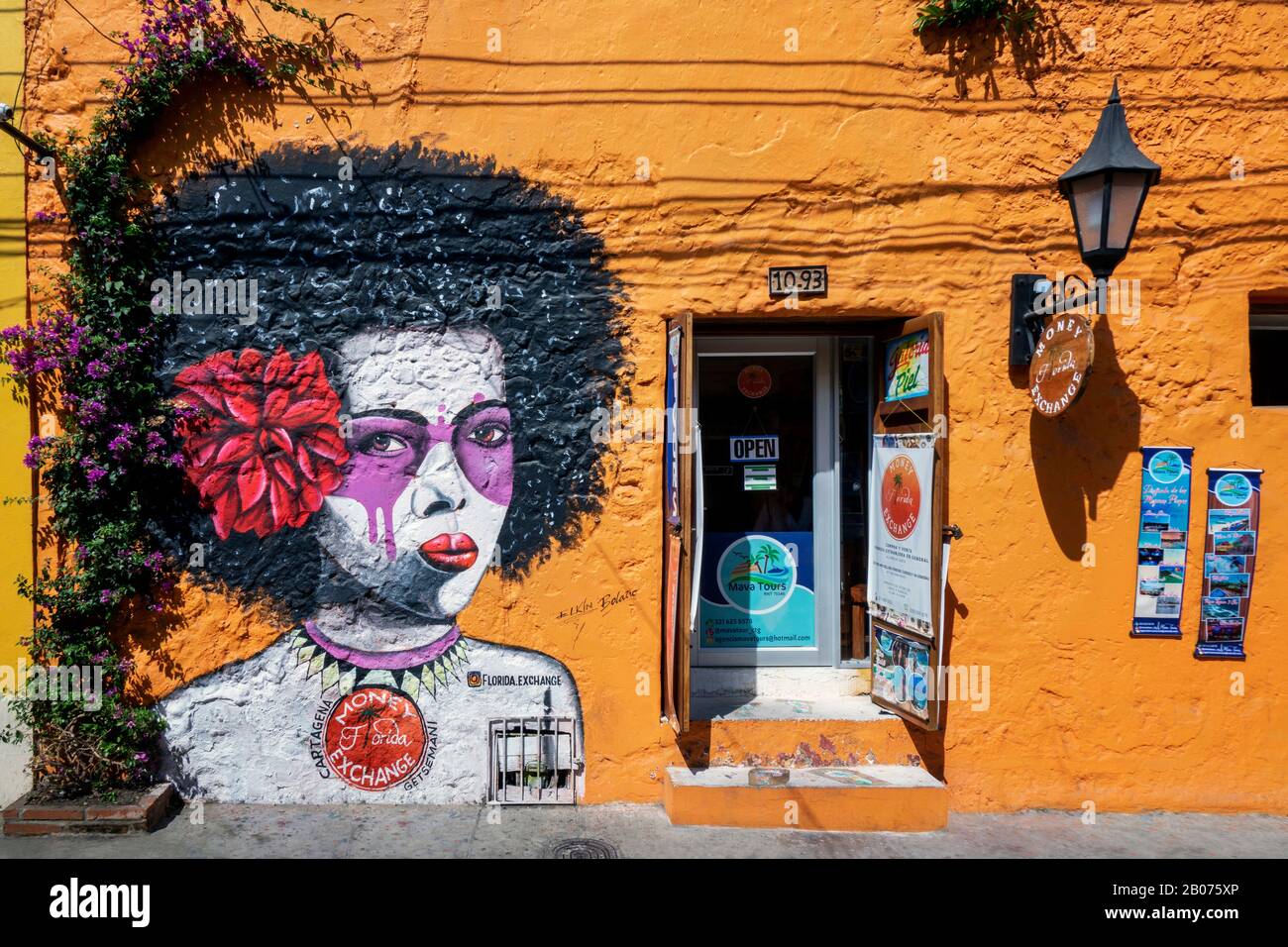 Cartagena, Colombia - January 23, 2020: Street art in Getsemani from Cartagena, Colombia, South America Stock Photo