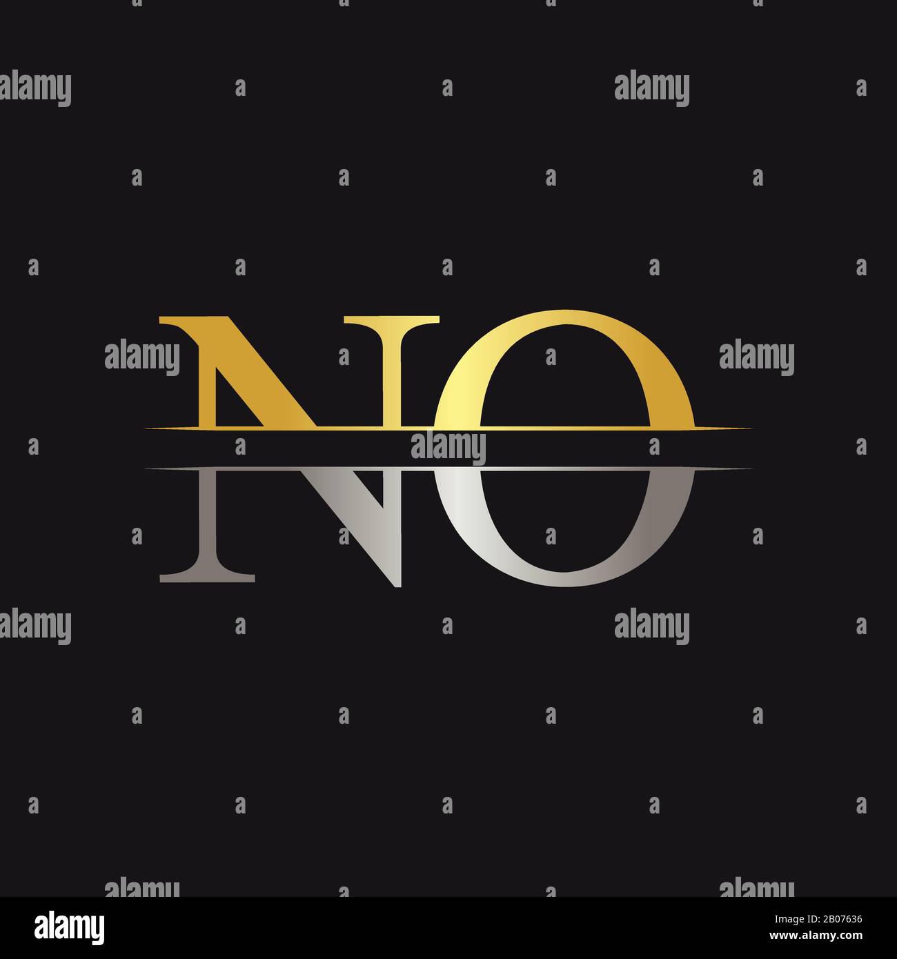 Initial Monogram Letter NO Logo Design Vector Template. NO Letter Logo