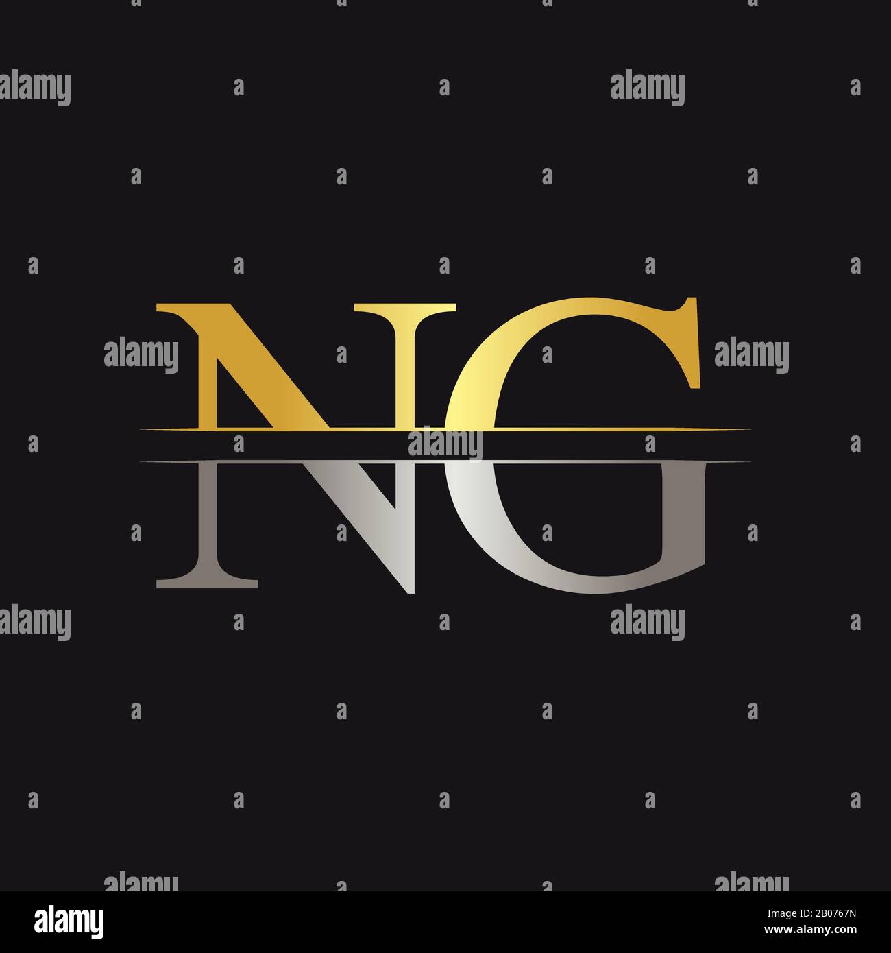 Initial Monogram Letter Ng Logo Design Vector Template Ng Letter