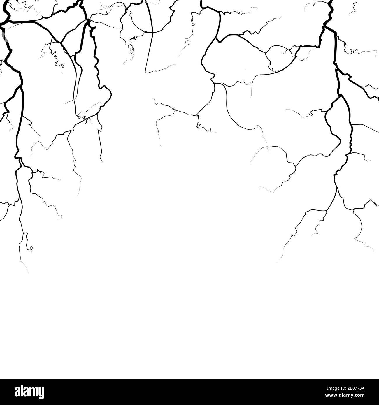 Thunder bolts vector frame in black color isolated on white background