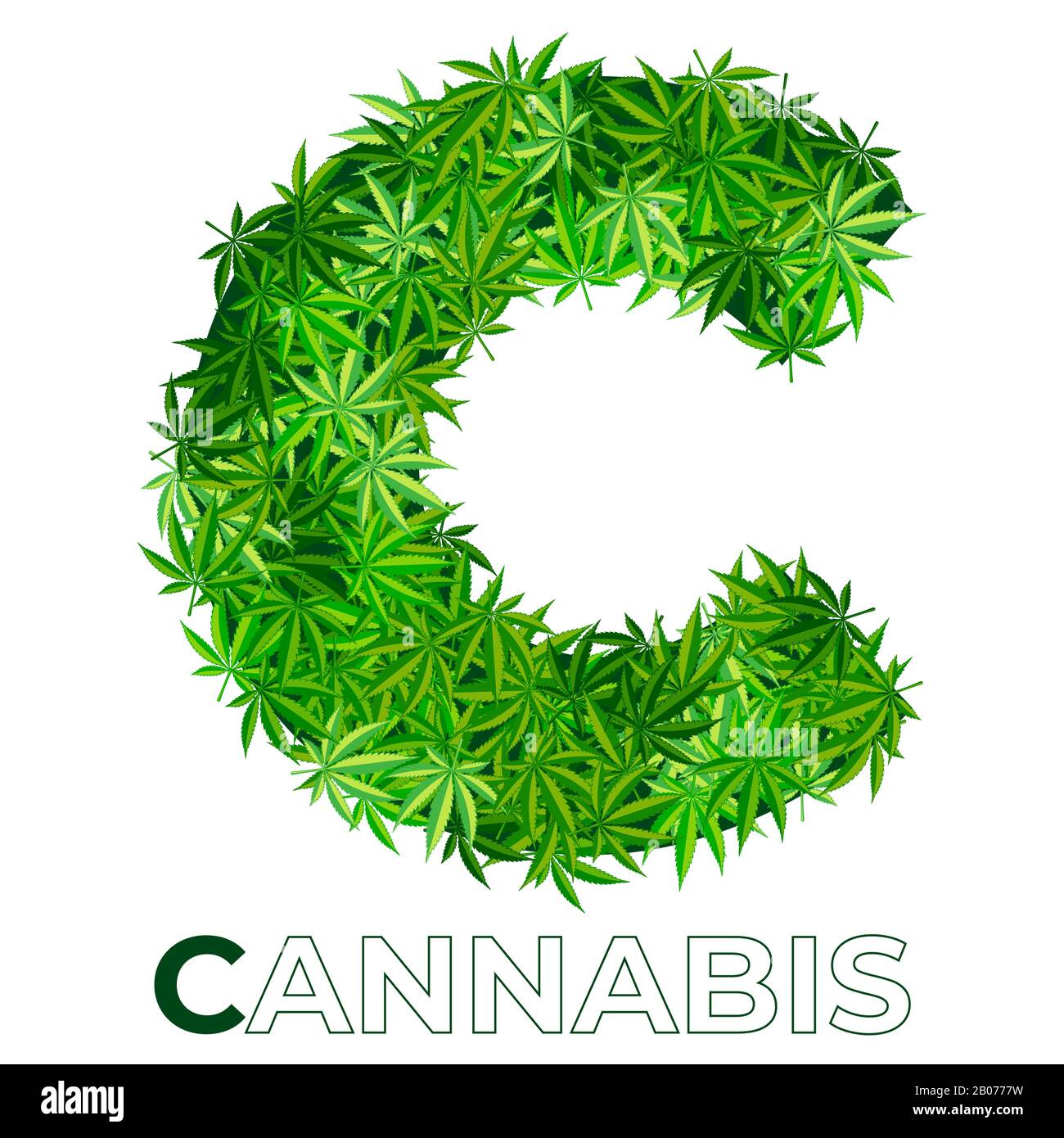 Cannabis Hemp Leaf Logo Stock Vector