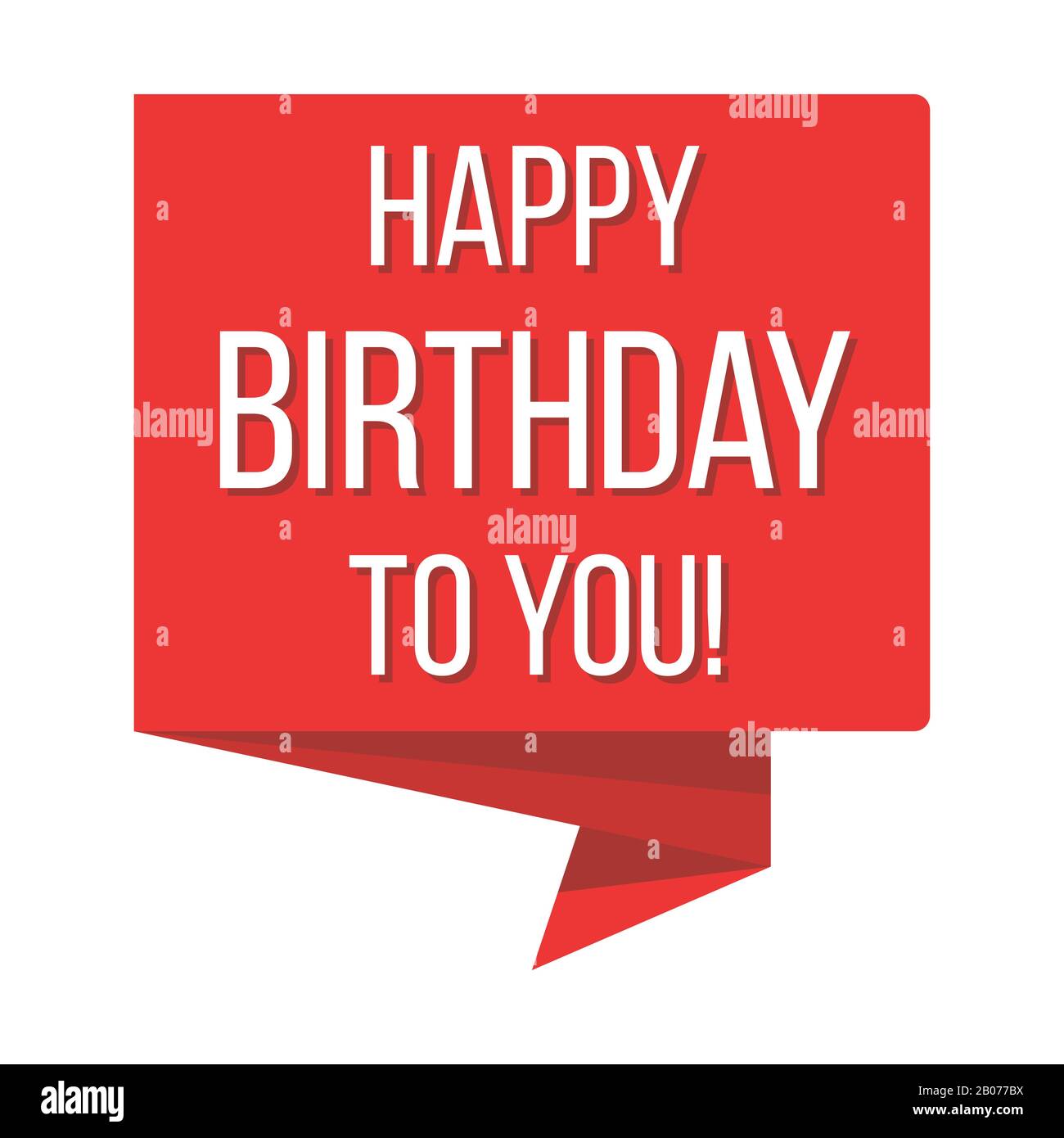 Happy Birthday! Red banner isolated on white background Stock Photo - Alamy