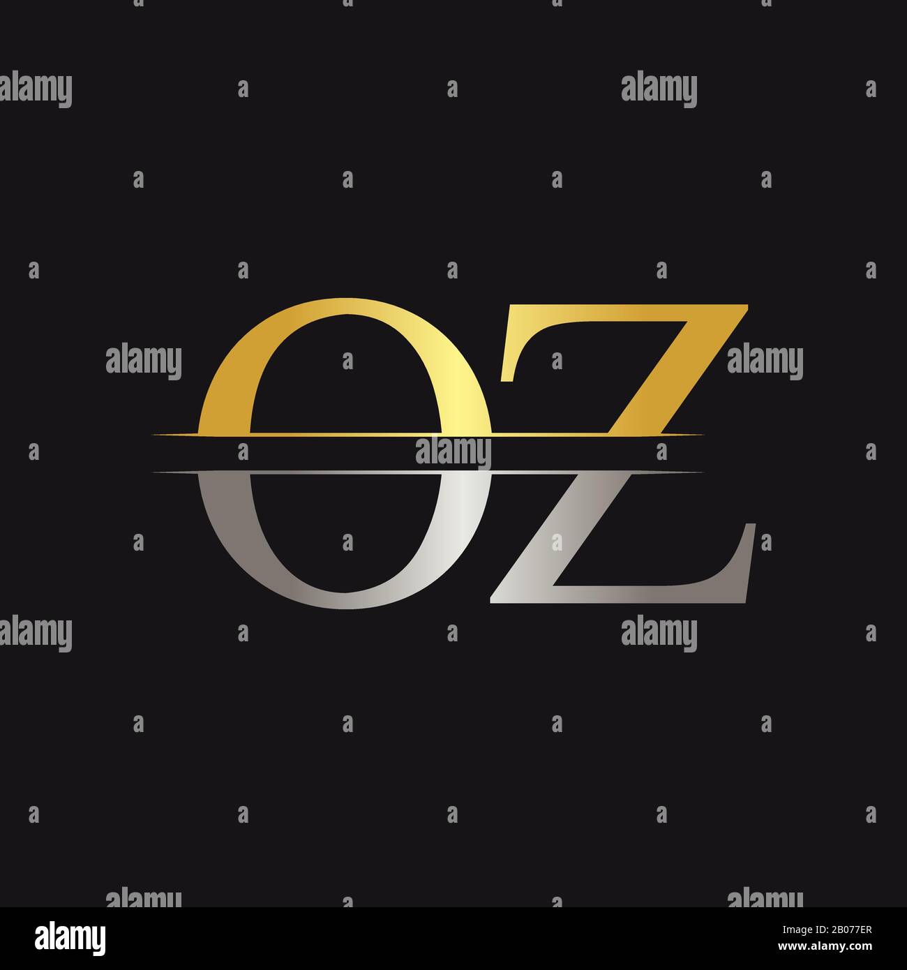 Initial Monogram Letter OZ Logo Design Vector Template. OZ Letter Logo Design Stock Vector