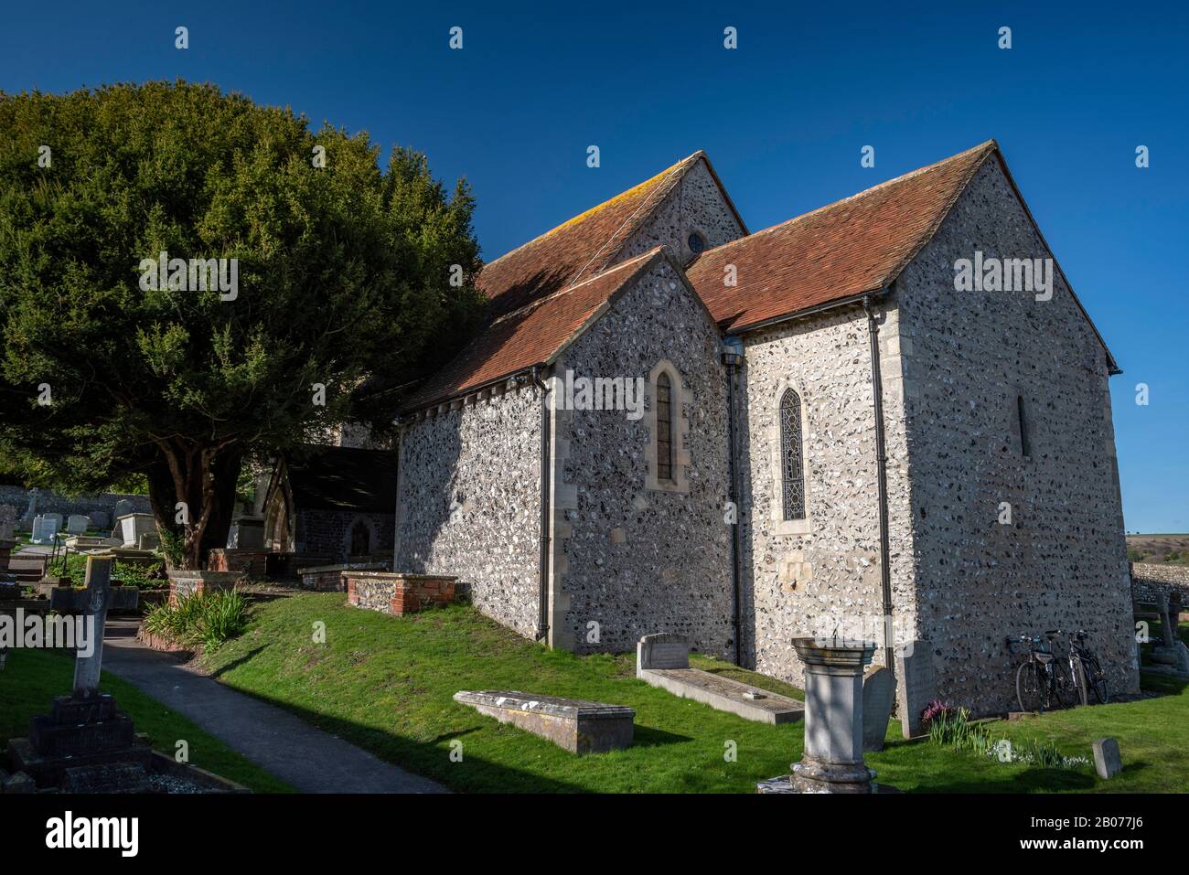 St Wulfran's Church, Ovingdean, near Brighton, East Sussex, UK Stock Photo