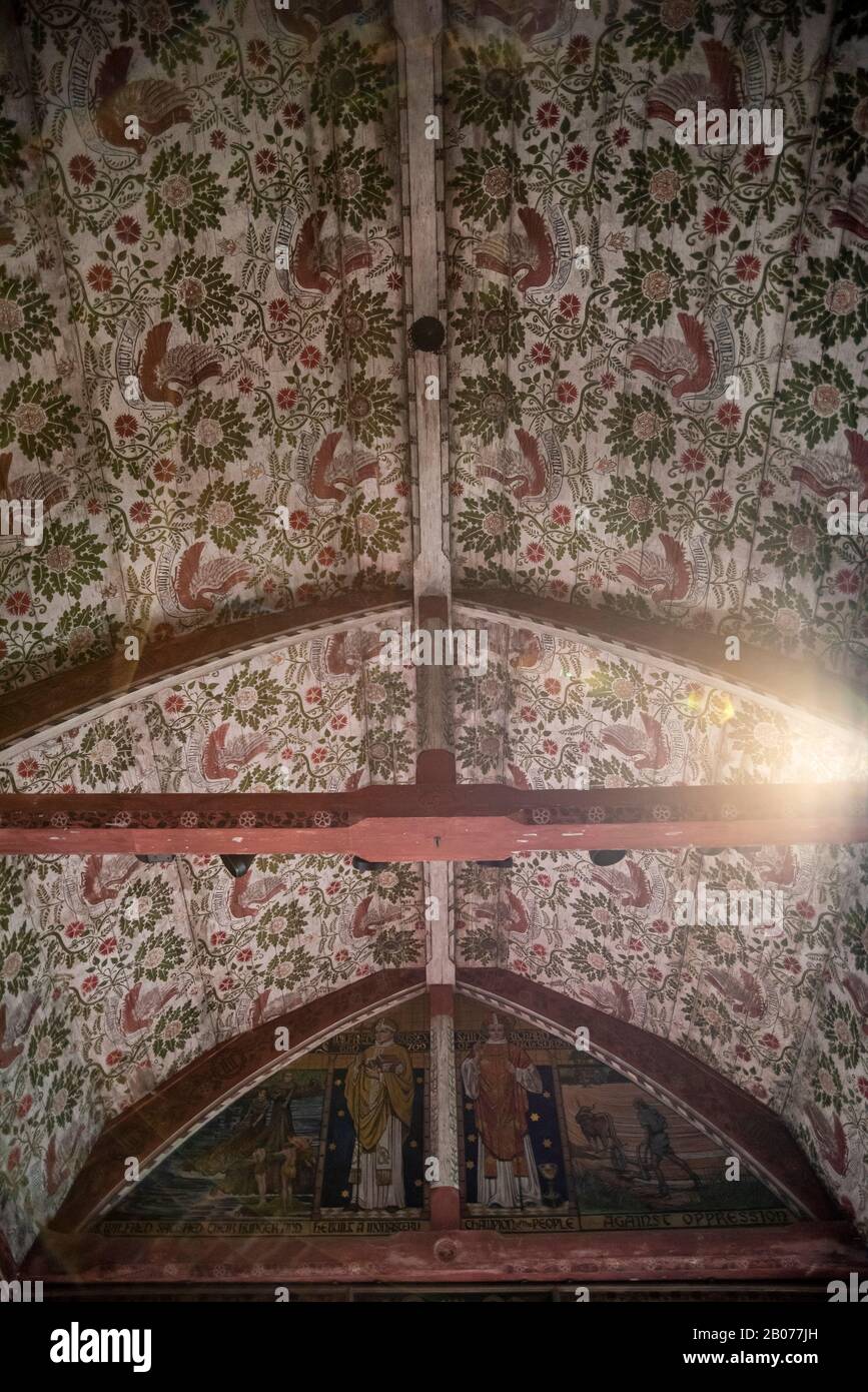 The interior of St Wulfran's Church, Ovingdean, near Brighton, East Sussex, UK Stock Photo