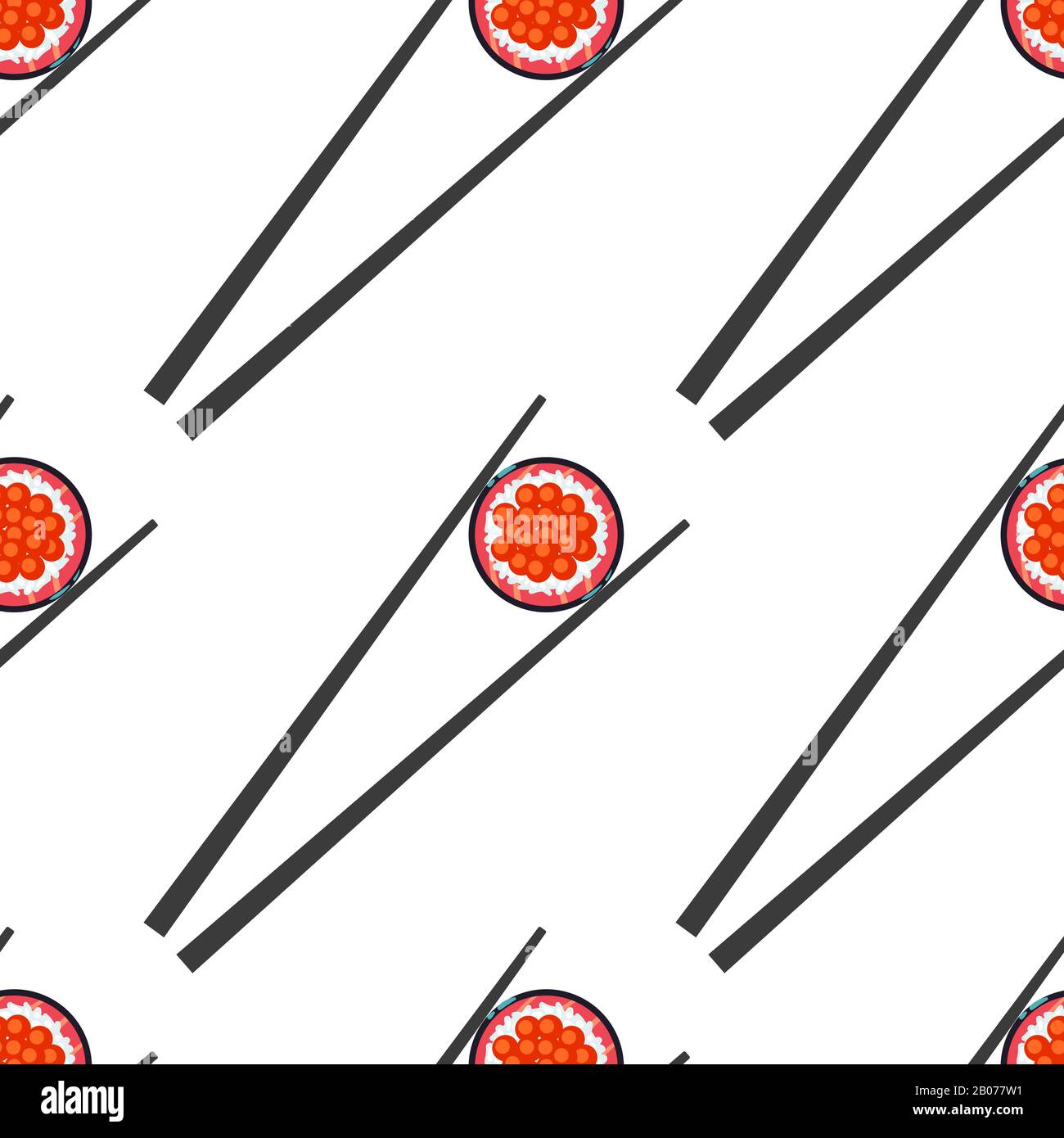 Sushi and chopsticks vector seamless pattern. Background food design ...