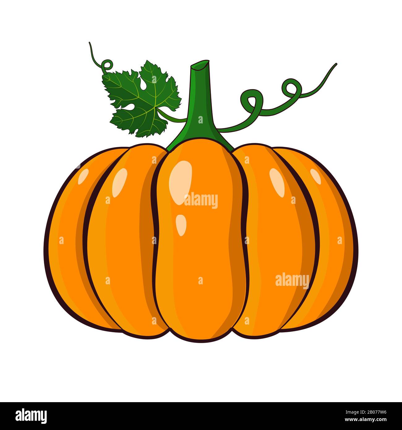 Orange pumpkin vector illustration. Autumn halloween pumpkin Stock Vector