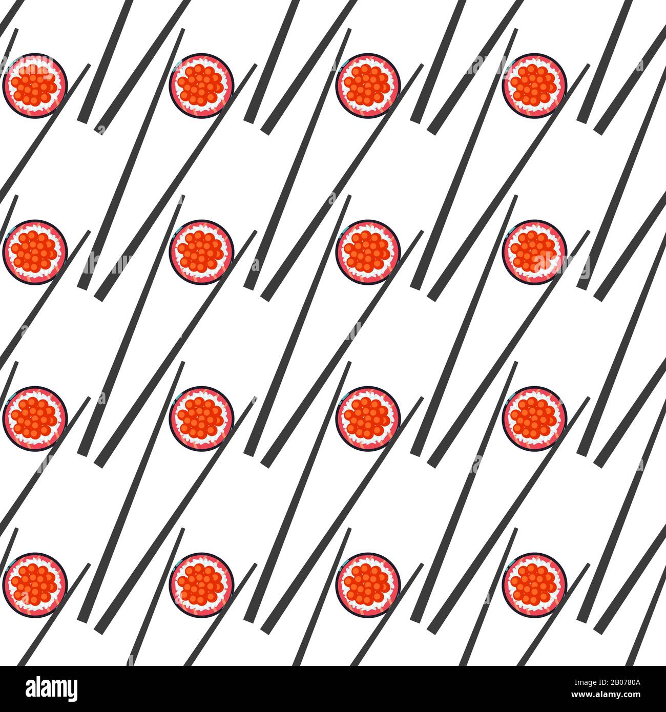 Sushi and chopsticks vector seamless pattern. Food roll background illustration Stock Vector