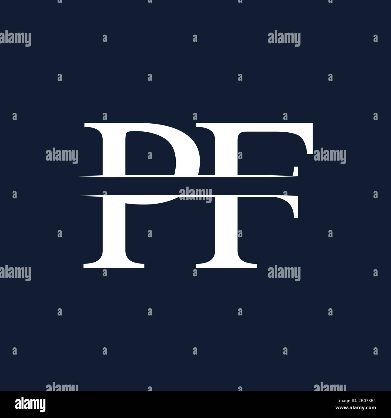 Initial Monogram Letter PF Logo Design Vector Template. PF Letter Logo Design Stock Vector