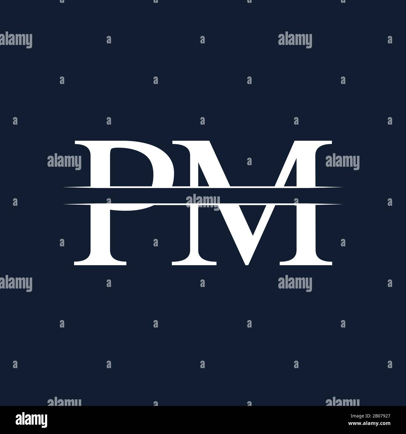 Initial Monogram Letter PM Logo Design Vector Template. PM Letter Logo Design Stock Vector