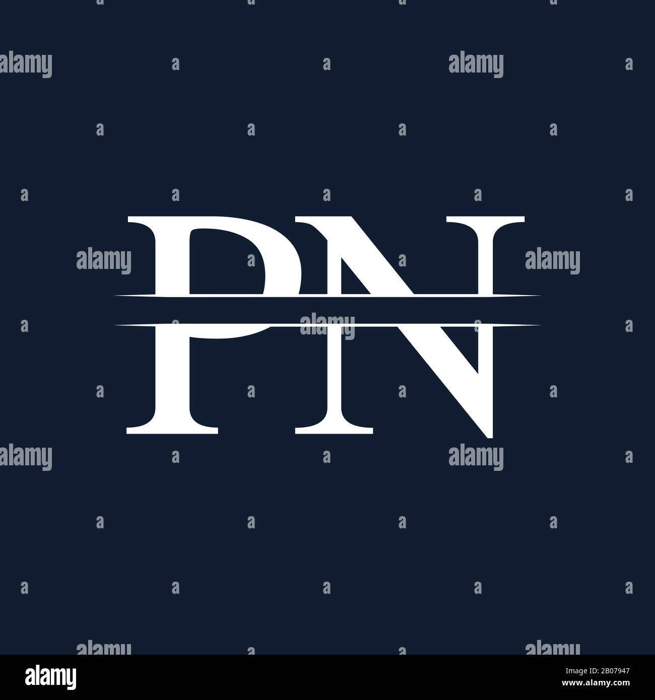 Initial Monogram Letter PN Logo Design Vector Template. PN Letter Logo Design Stock Vector