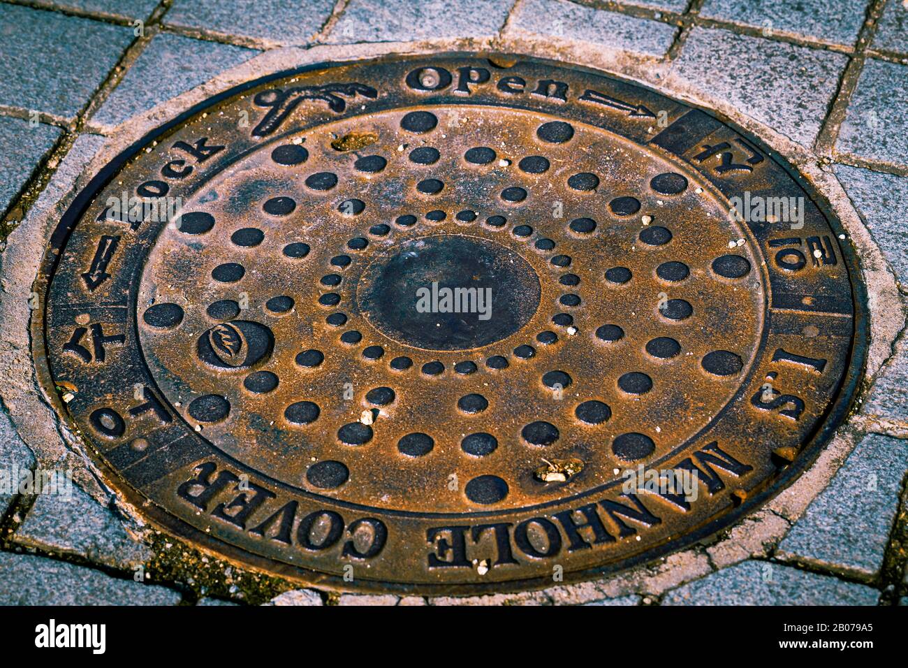 Steel Manhole cover Korean made Stock Photo