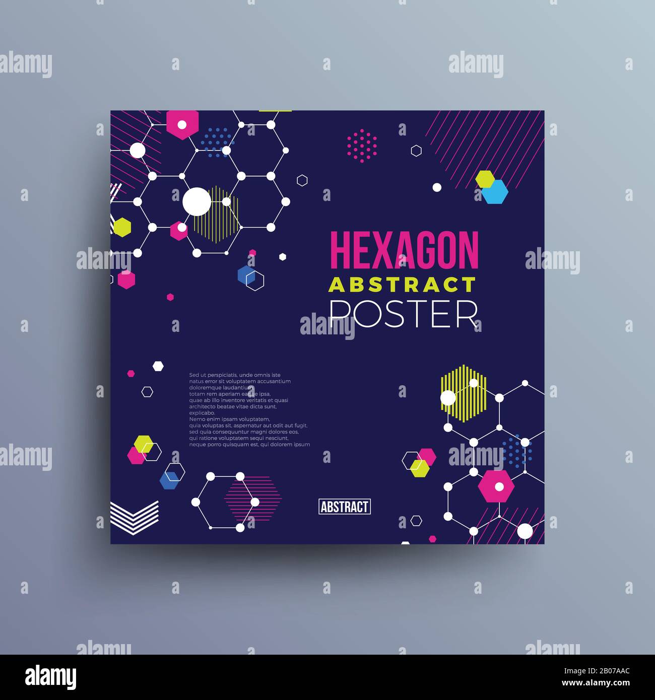 Industrial future technical abstract vector poster. Science banner ...