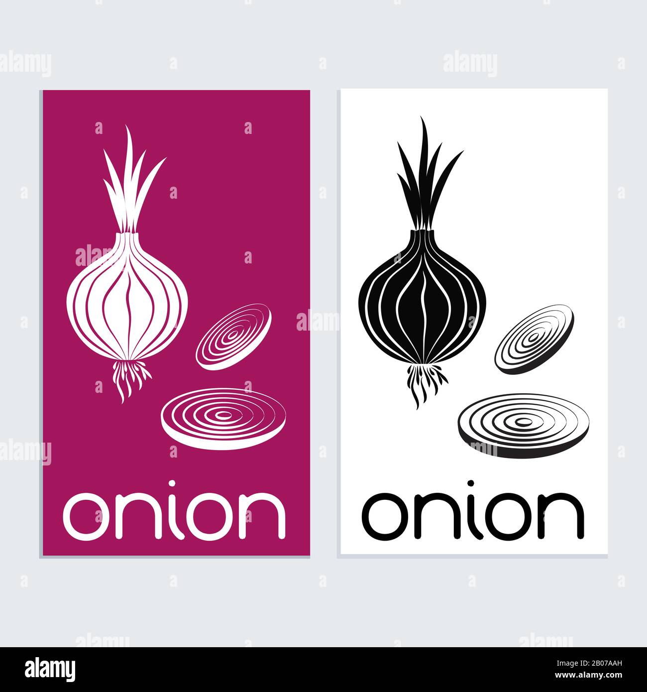 Onion logo icon sign tamplat. Red onion silouhette Stock Vector