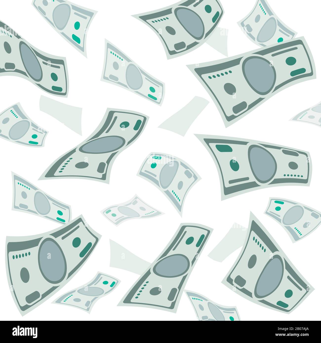 Falling money, usa currency banknotes vector background. Jackpot or profit, financial capital illustration Stock Vector